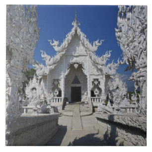 Der neue ganz weiße Tempel von Wat Rong Khun in Fliese