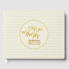 Der neue Herr und Frau (Name, Datum) Wedding Gold  Gästebuch
