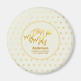 Der neue Herr und Frau (Name, Datum) Wedding Gold  Magnet