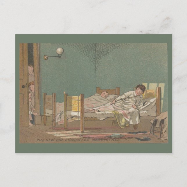 Der neue Junge: verzauberte Bettwäsche Postkarte (Vorderseite)