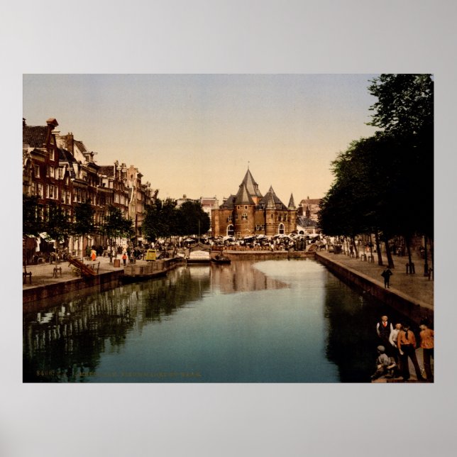 Der neue Markt und die Belebung Amsterdams Poster (Vorne)