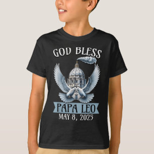 Der neue Papst Leo 2025 Gott segne Papa Leo T-Shirt
