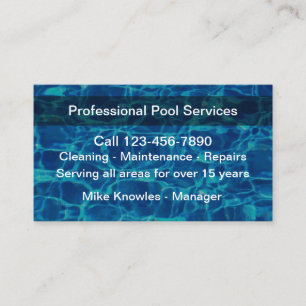 Der neue Pool Service Moderne Visitenkarte