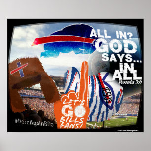 Der neueste Slogan frage Fans: ALL IN. GOTT sagt I Poster