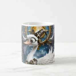 Der neugierige Uhrwerk-Schwan. Kaffeetasse