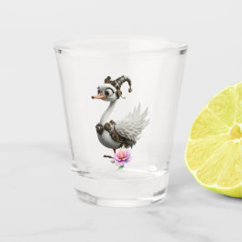 Der neugierige Uhrwerk-Schwan. Schnapsglas