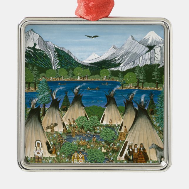 Der Nez Perce ~ Wallowa See Ornament Aus Metall (Vorne)