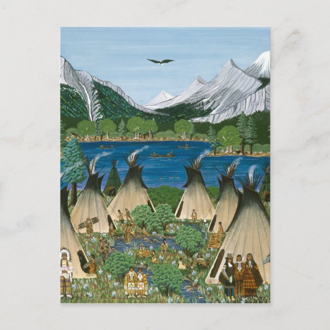 Der Nez Perce ~ Wallowa See Postkarte (Vorderseite)