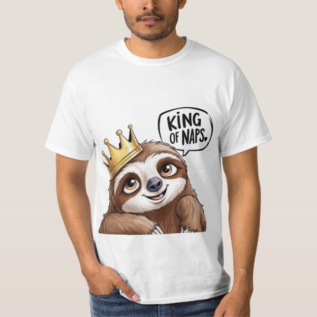 Der Nickerchen King - ein klassischer Faultier T-Shirt (Vorderseite)