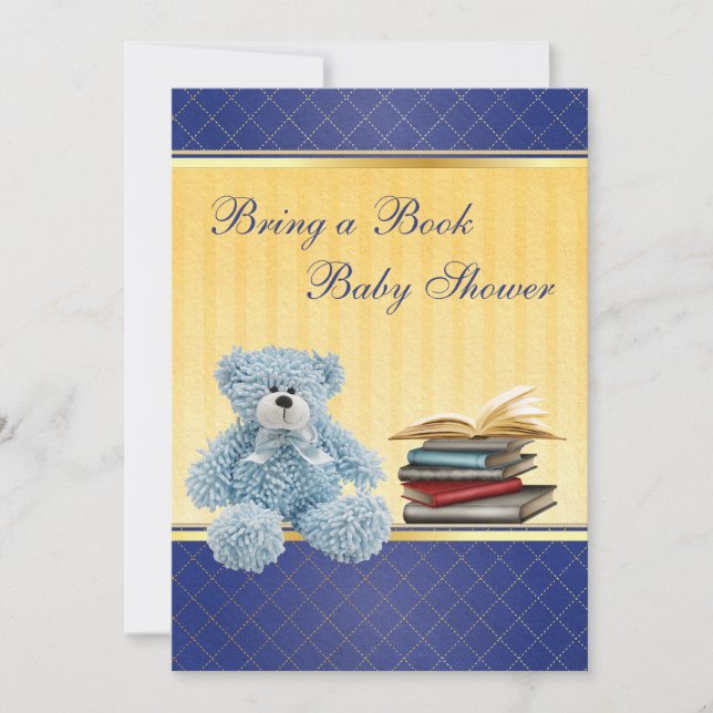Der niedliche blaue elegante Teddy holen eine Einladung (Vorderseite)