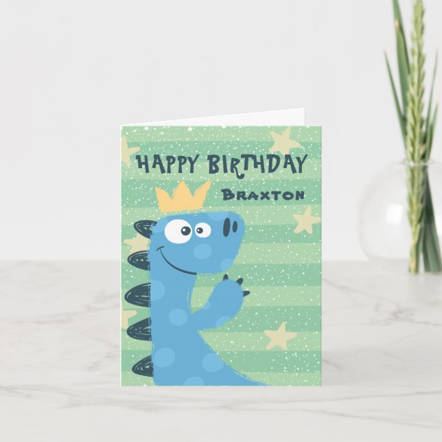 Der niedliche Geburtstag der T-Rex Karte (Vorderseite)