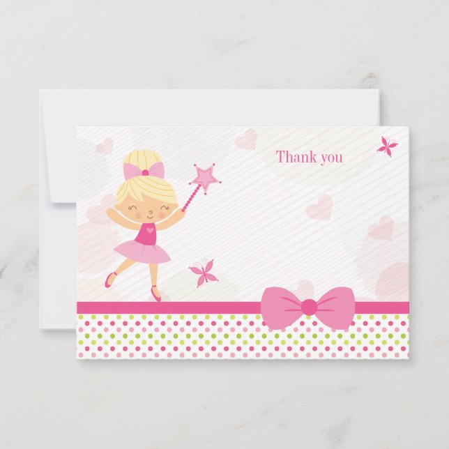 Der niedliche Geburtstag des rosa Dankeskarte (Vorderseite)