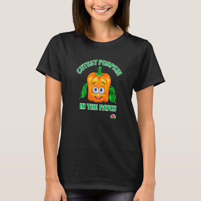 Der niedliche Kürbis im Patch Spookley der Quadrat T-Shirt (Vorderseite)