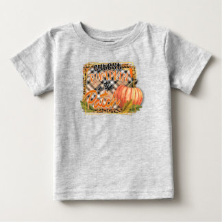 Der niedliche Kürbis in den Pflaster fällt Kariert Baby T-shirt