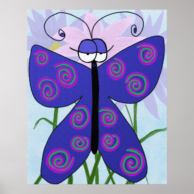 Der Niedliche Schmetterling mit einer höflichen Ma Poster (Vorne)