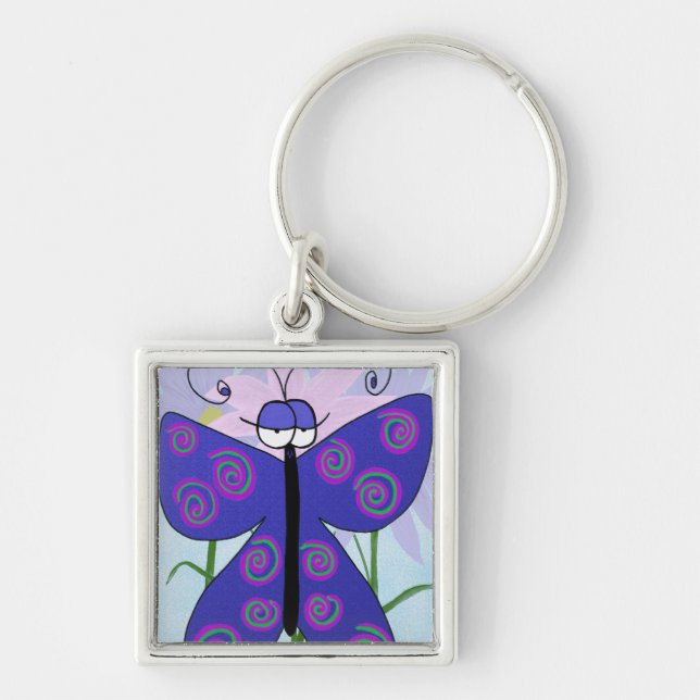 Der Niedliche Schmetterling mit einer höflichen Ma Schlüsselanhänger (Vorne)