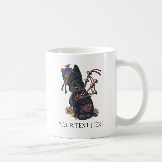 Der niedliche Scottie, der Bagpipes spielt, Kaffeetasse (Rechts)