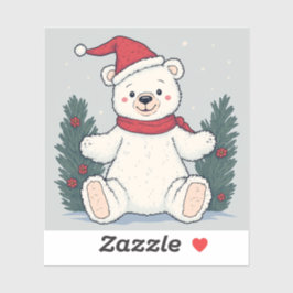 Der Niedliche Weihnachtsbärensticker Aufkleber