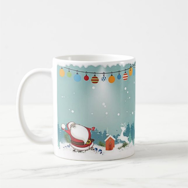 Der niedliche Weihnachtsmann im Schnee Feiertage Kaffeetasse (Links)