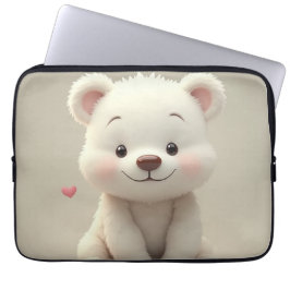 Der niedliche weiße Bärenklappen-Laptop-Ärmel 13 Z Laptopschutzhülle