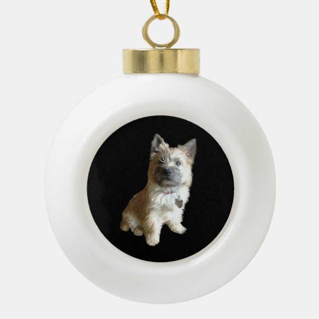 Der Niedlichste Cairn Terrier aller Zeiten! Niedli Keramik Kugel-Ornament (Vorderseite)