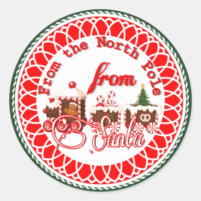 Der Nordpol vom Santa Runder Aufkleber (Vorderseite)