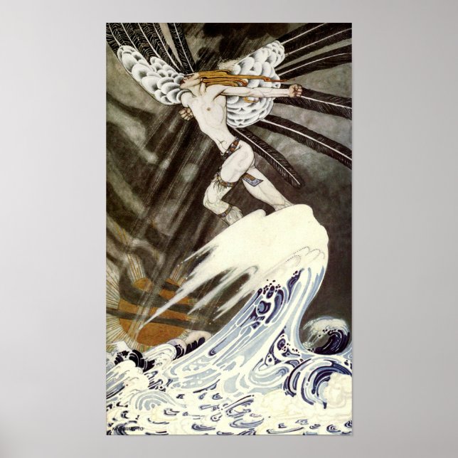 Der Nordwind überwindet das Meer Poster (Vorne)