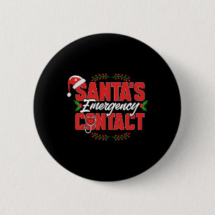 Der Notkontakt des Weihnachtsmanns. Krankenschwest Button