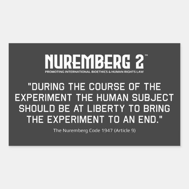 Der Nürnberger Code 1947 A. 9 rechteckige Aufklebe Rechteckiger Aufkleber (Vorderseite)