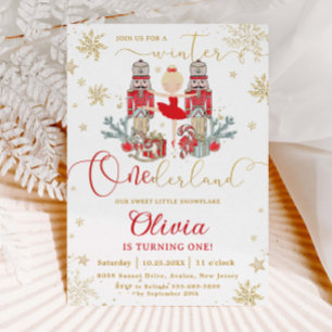 Der Nussknacker Winter Onederland 1. Geburtstag Ro Einladung
