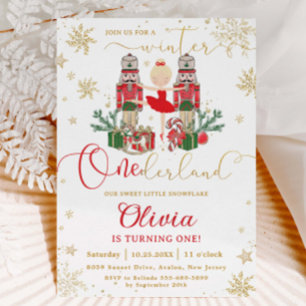 Der Nussknacker Winter Onederland 1. Geburtstag Ro Einladung