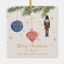 Der Nutcracker, rosa Keramikornament