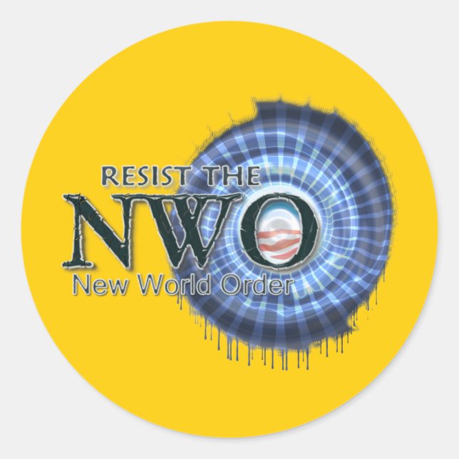 Der NWO widerstehen Runder Aufkleber (Vorderseite)