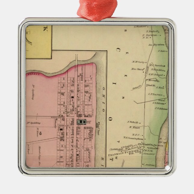 Der oberer Ohio und Tal 3 Ornament Aus Metall (Vorne)