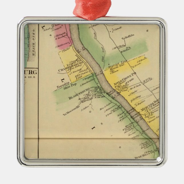 Der oberer Ohio und Tal 7 Silbernes Ornament (Vorne)