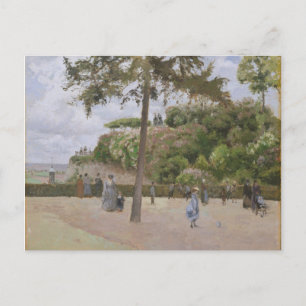 Der öffentliche Garten von Pontoise 1874 Postkarte