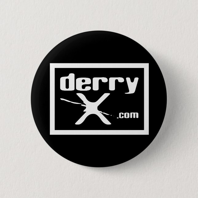 Der offizielle derryX Knopf im Schwarzen Button (Vorderseite)