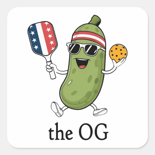 Der OG-Pickleballer Quadratischer Aufkleber (Vorderseite)