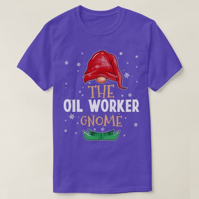 Der Ölarbeiter Gnome Familie kommt Weihnachten ent T-Shirt (Design vorne)