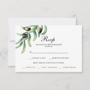 Der Olivenhain   Hochzeit RSVP mit MEAL CHOICE