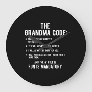 Der Oma-Code Spaß ist obligatorisch Große Wanduhr