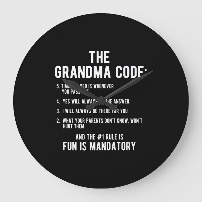 Der Oma-Code | Spaß ist obligatorisch Große Wanduhr (Vorderseite)