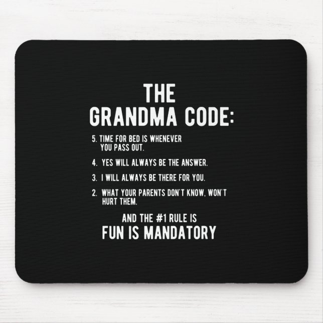 Der Oma-Code | Spaß ist obligatorisch Mousepad (Vorne)