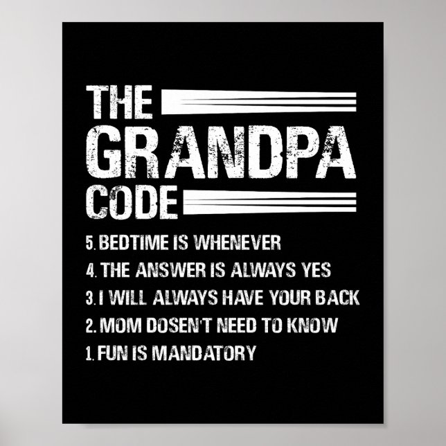Der Opa-Code Lustiger Großvater Poster (Vorne)