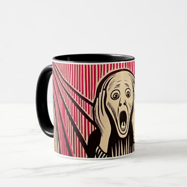 Der optische Täuschungsstil von Scream MUNCH BAUHA Tasse (Vorderseite Links)