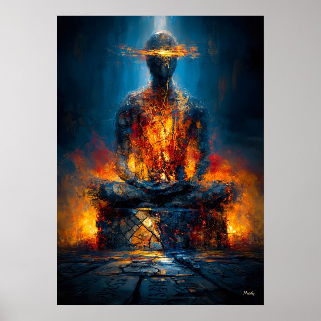 Der Orakel Ohne Gesicht Monumentaler Expressionism Poster (Vorne)