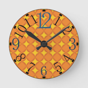 Der Orange 70er Jahre Styling-Kreis Runde Wanduhr