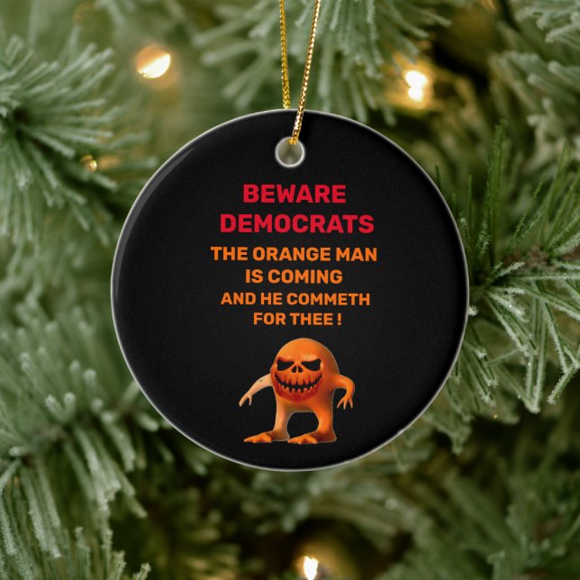 DER ORANGE KERAMIK ORNAMENT (Baum)