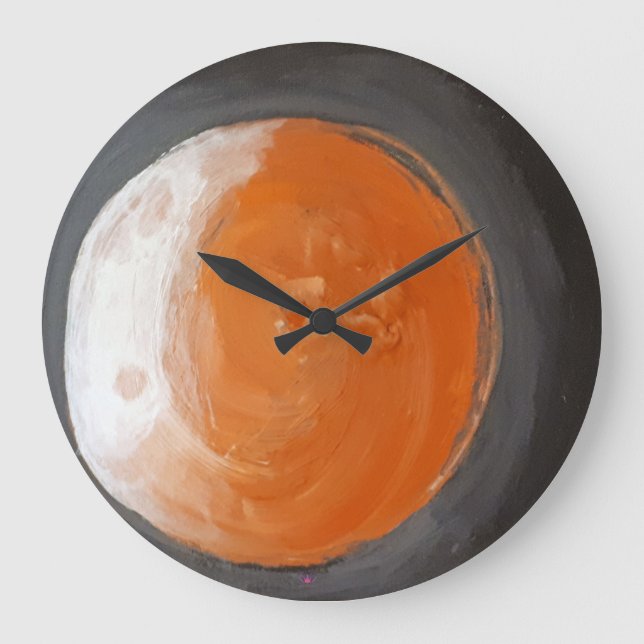Der Orange Planet Große Wanduhr (Vorderseite)