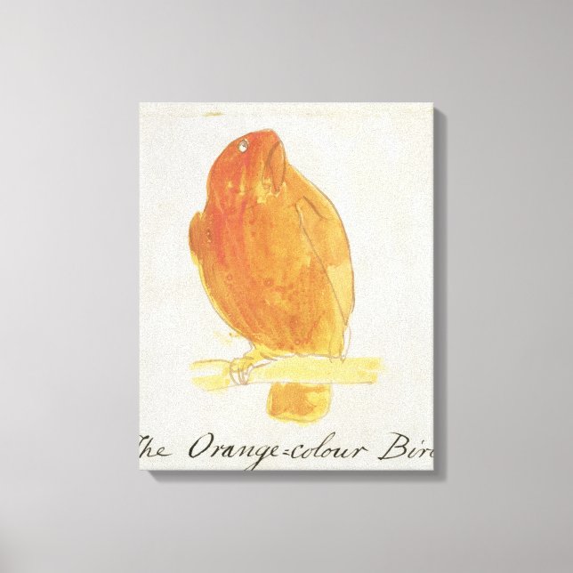 Der orangefarbene Vogel, von 'Sechzehn Zeichnungen Leinwanddruck (Vorderseite)